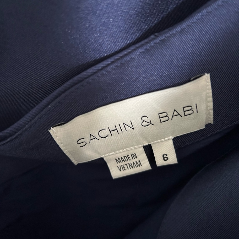 Sachin + Babi Midnight Blue One-Shoulder Gown - Picture 5 of 7